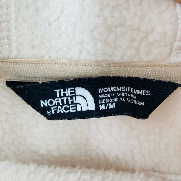 The North Face Fleece Hoodie Womens Medium Beige Sherpa Sweatshirt - Picture 4 of 11